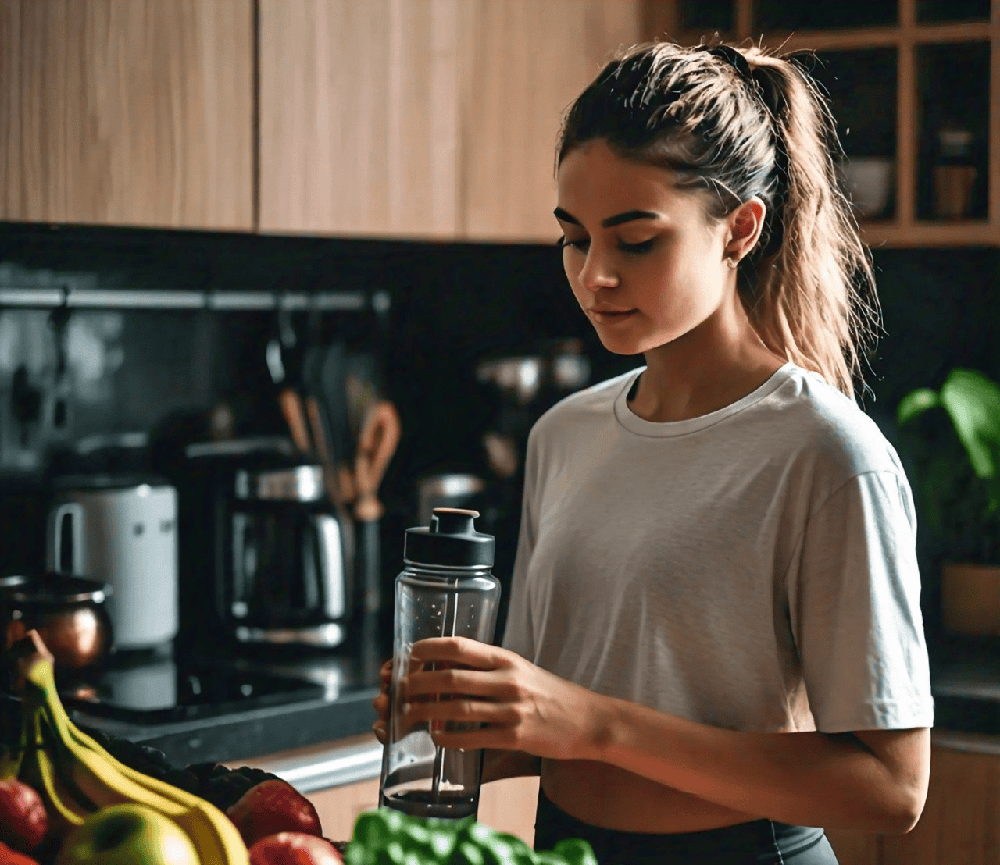 visual representation of a balanced diet and physical activity, highlighting the importance of holistic practices for heart health